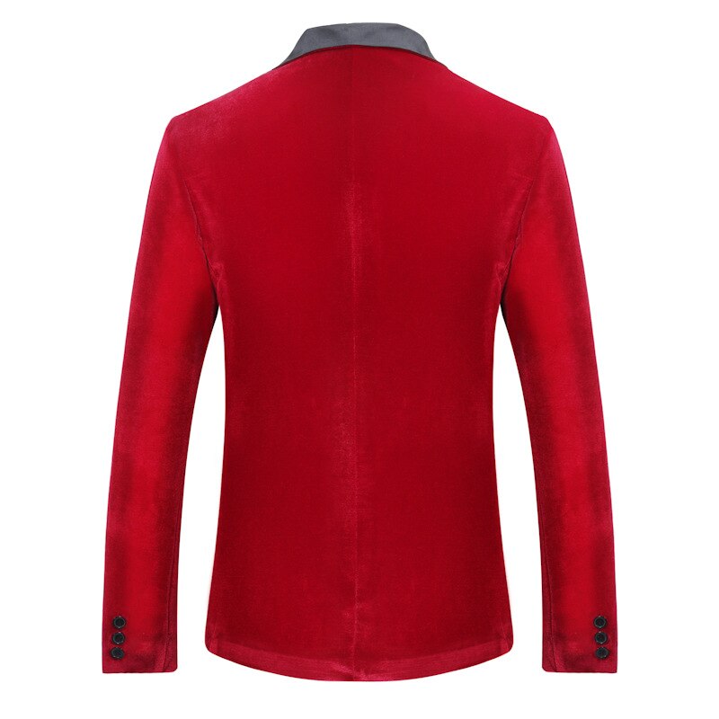 Paars Fluwelen Pak Blazer Mannen Brand Slim Fit Single Button Mens Blazer Jacket Zaken Formele Jurk Blazers Voor mannen