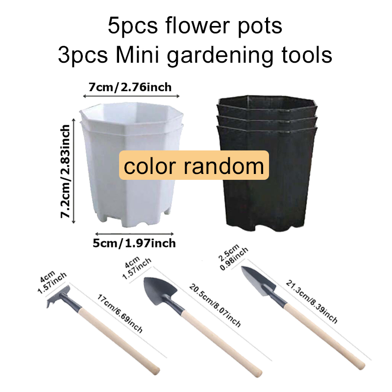 Blumentopf Set Kunststoff Farbe Atmungsaktive Mini Gartenpflanze Werkzeuge Haushalt Balkon Desktop Grün Sukkulenten Blumentopf TMZ: MULTI