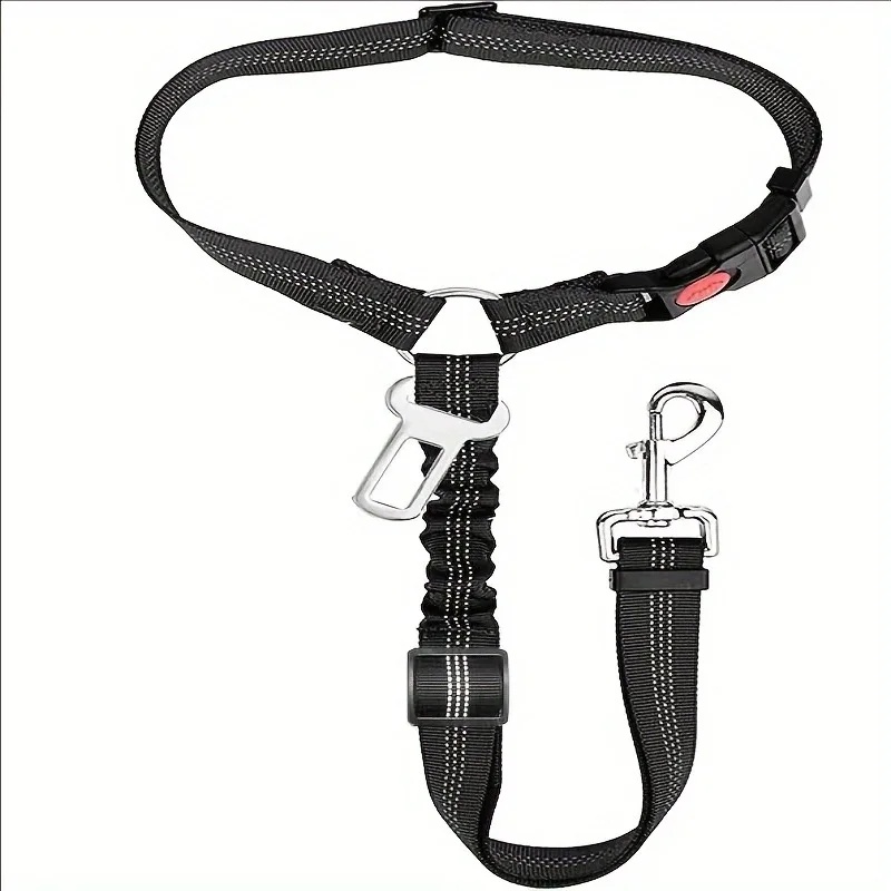 Metal Buckle Dog Leash Retractable Safety Belt Pet Collar Car Mounted Dog Rope Gold Buckle Dog Dog Leash Home Supplies: black