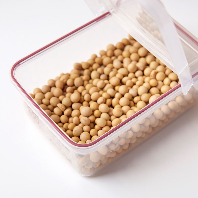 Square Food Storage Box Plastic Storage Tank Kitchen Grain Multigrain Freshness Storage Dried Fruit Milk Powder Sealed Can