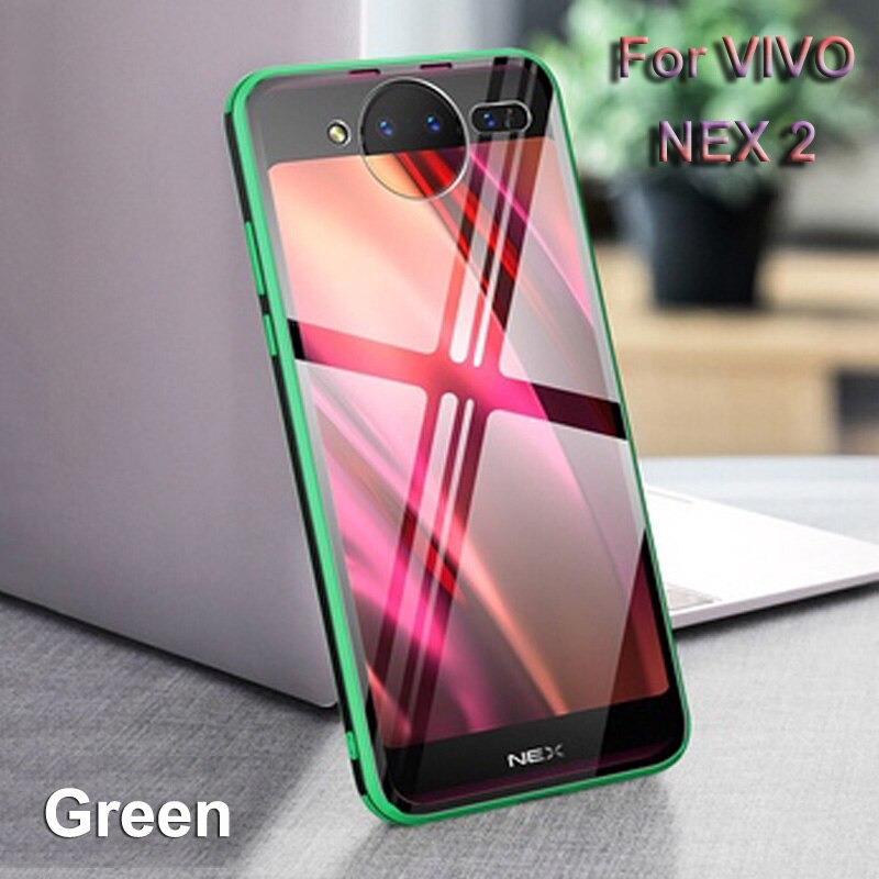 per vivo Nex 2 custodia a doppio schermo coque coperchio posteriore antiurto per vivo NEX2 NEX 2 custodia per telefono in vetro temperato per NEX doppio Schermo: Luce Verde