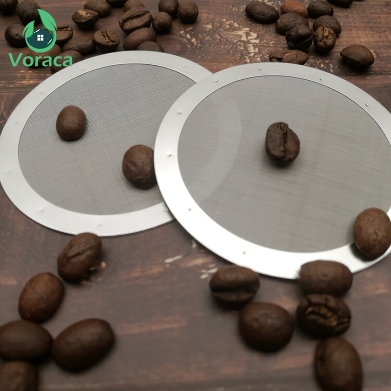 2 Stks/partij Rvs 61Mm Herbruikbare Ronde Koffie Filter Mesh Voor Aeropress Franse Pers Koffie Pot Koffiezetapparaat Accessoires