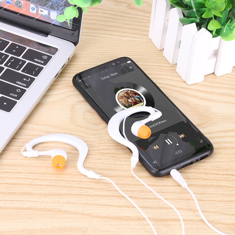 Pływanie słuchawki IPX8 telefon wodoodporny odtwarzacz MP3 słuchawki do nurkowania zaczep na ucho typ 3.5mm zestaw słuchawkowy dla aktywnych przewodowe słuchawki douszne