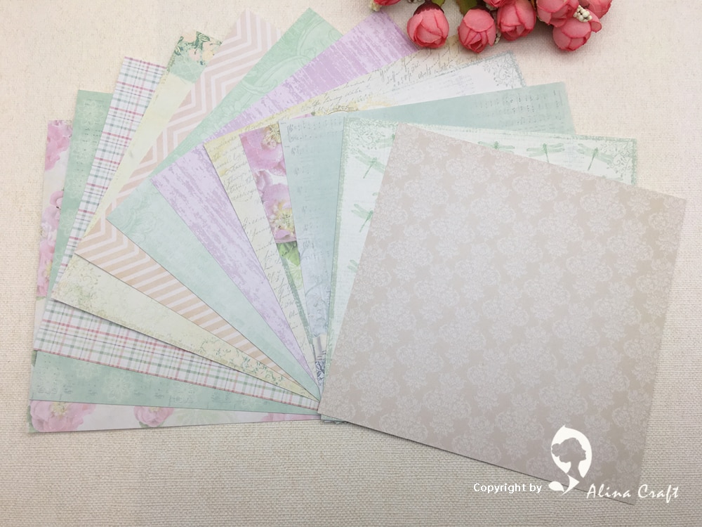AlinaCraft 24 sheet 6"X6" patterned paper Scrapbooking paper pack handmade craft paper craft Background pad