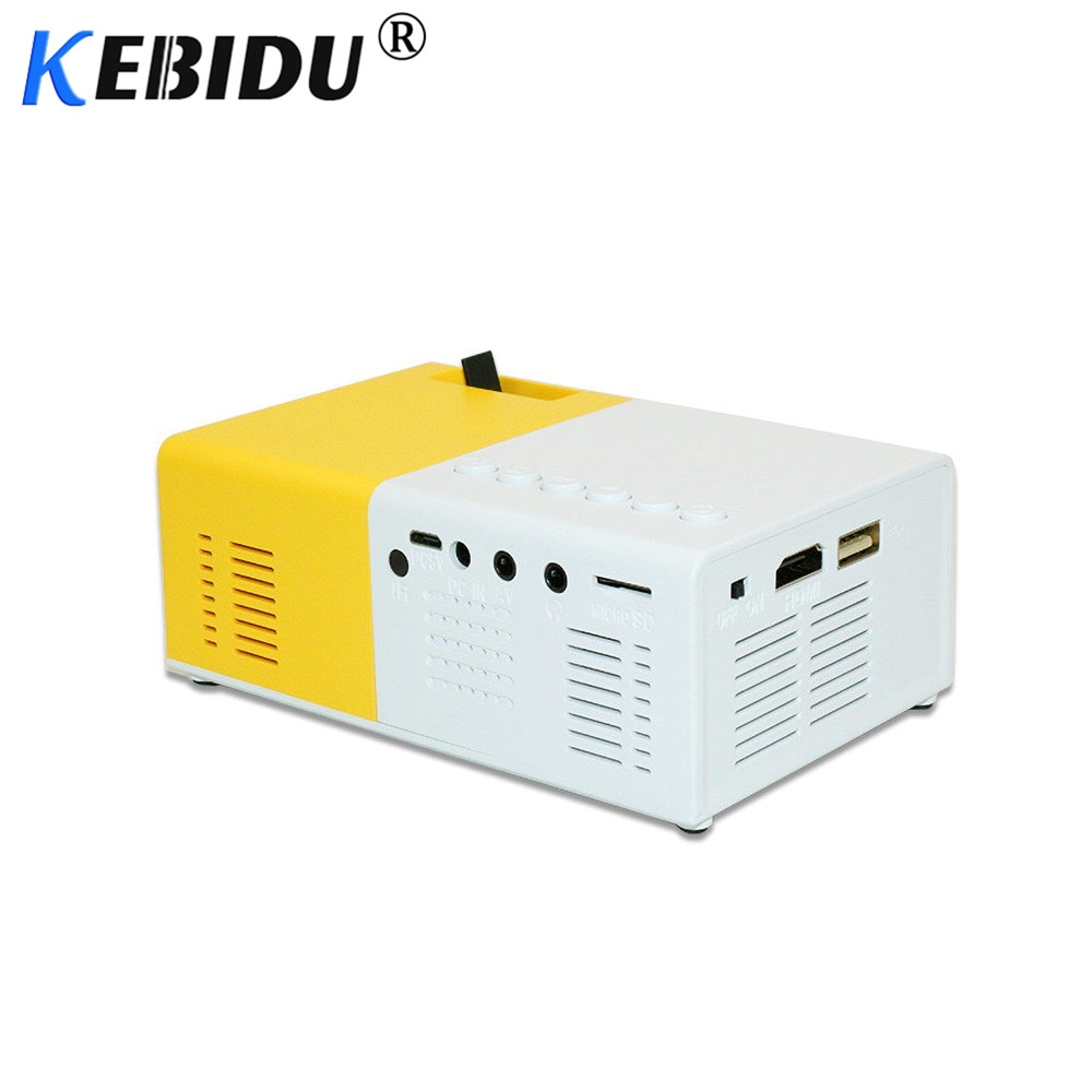 Kebidu J9 YG-300 Draagbare Mini Projector 1080P Ondersteuning 1080P Av Usb Sd Card Usb Mini Home Projector Draagbare pocket Beamer