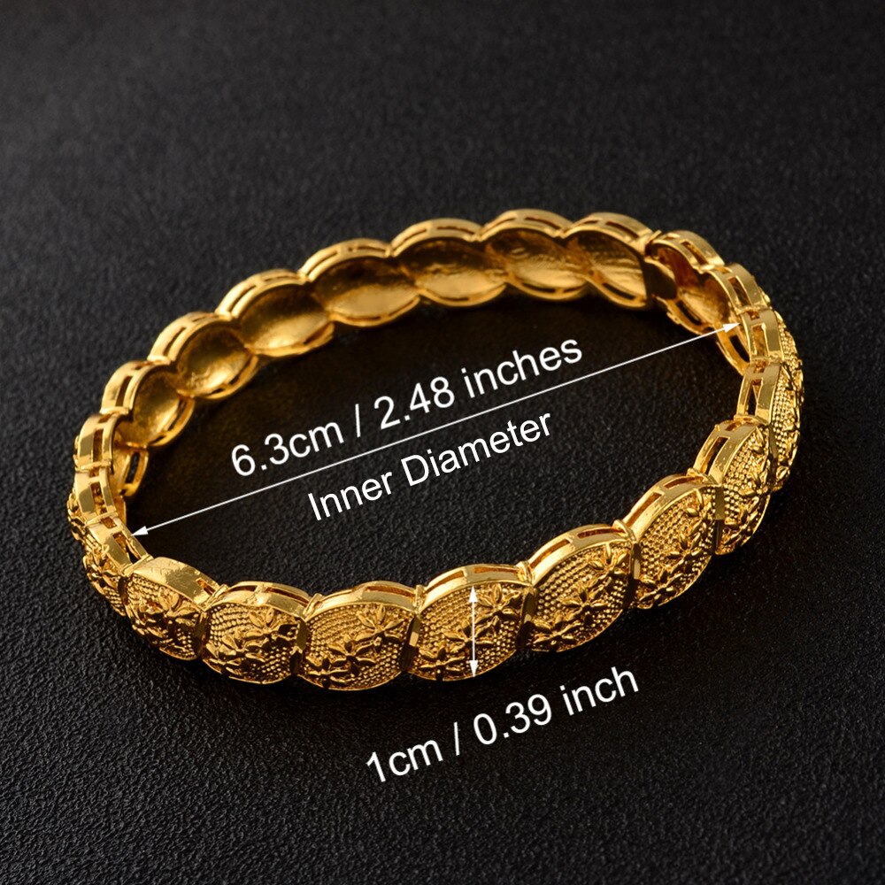 Anniyo Nahen Osten Arabischen Dubai Armreif Armbinde für Frauen Afrikanische Gold Farbe Schmuck modisch (4 teile/los) #117806