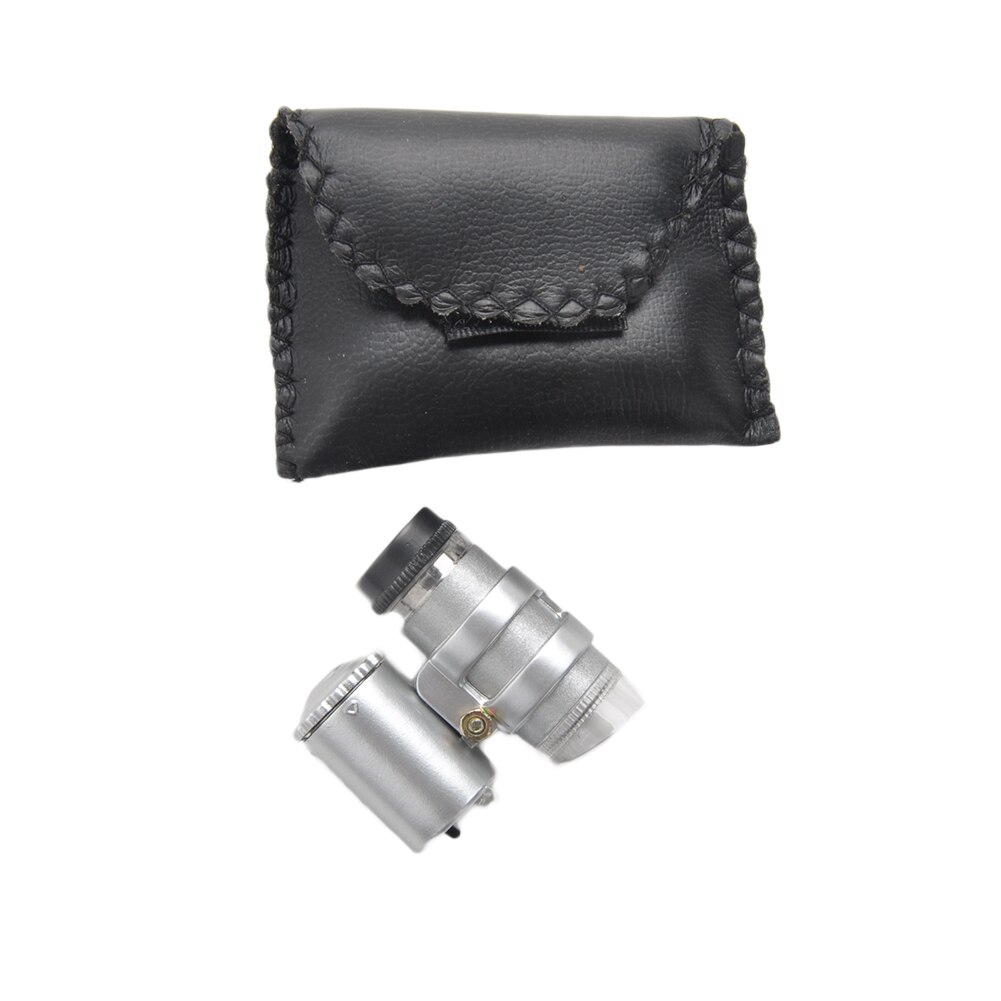 Nuovo Portatile Gioielliere Lenti di Ingrandimento Lente In Vetro di colore Argento Mini 452LED Microscopio Lente di Ingrandimento