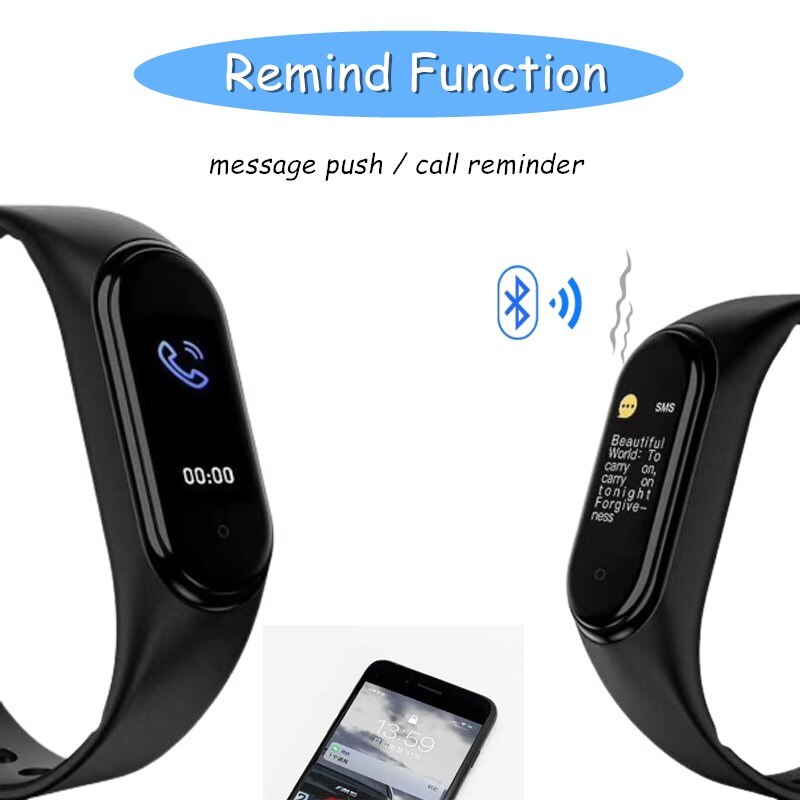 M5 Smart Watch Bluetooth Fitness Tracker Pedometer Heart Rate Monitor Call Reminder Blood Pressure Smartband for IOS Android