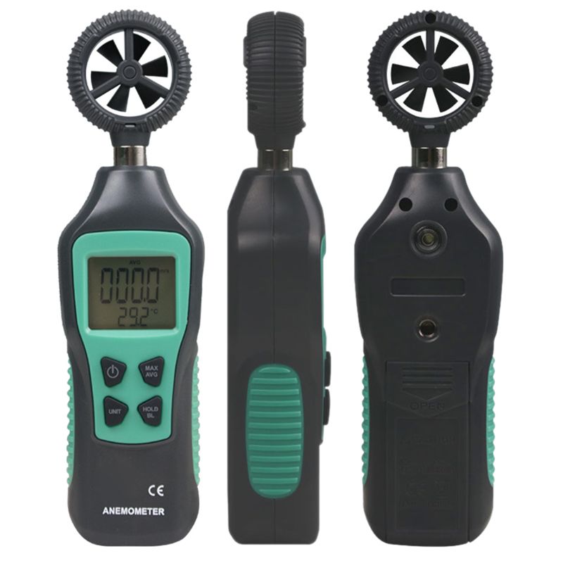 Handheld Digital Anemometer Wind Air Speed Meter Temperature Tester Thermometer M17E