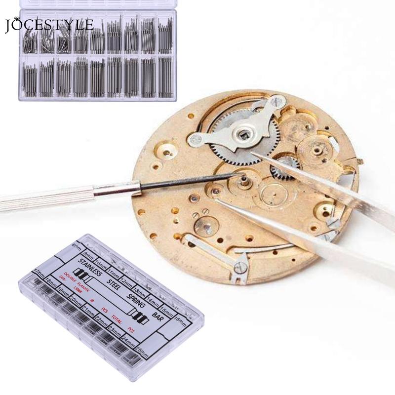 360pcs 8 to 25mm Watch Band Spring Bars Strap Watch Bracelet Link Pins Steel Watchmaker Clock Repairing Tool Watch Repair Tool