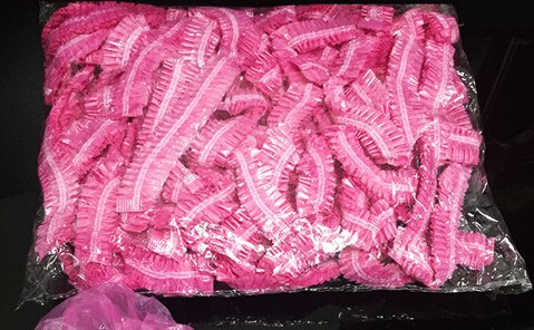 1000pcs/lot Disposable Shower Cap Plastic Waterproof Bath Caps Transparent Color Shower Cap Hair Salon One-Off Bathroom Products: 1000pc-3