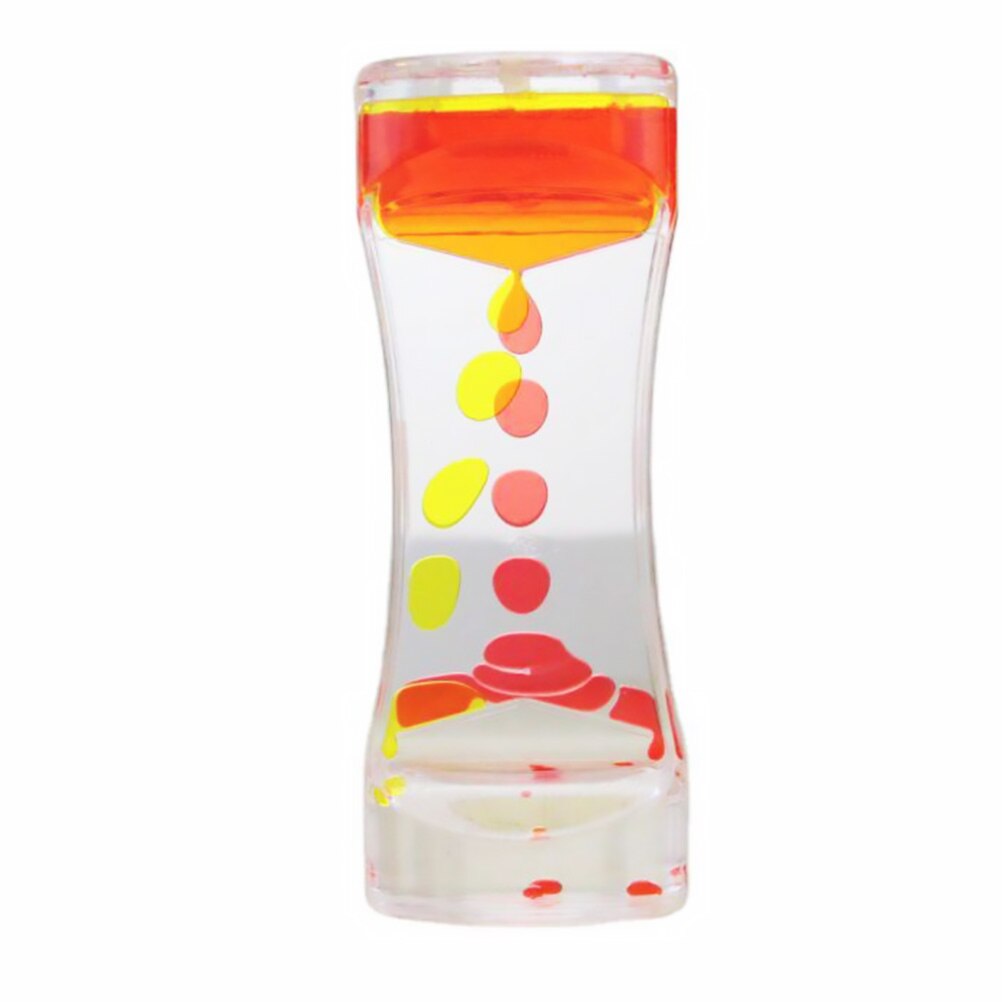 Liquid Motion Sandglass Timer Novelty Liquid Motion Bubbler for Children: Red Yellow