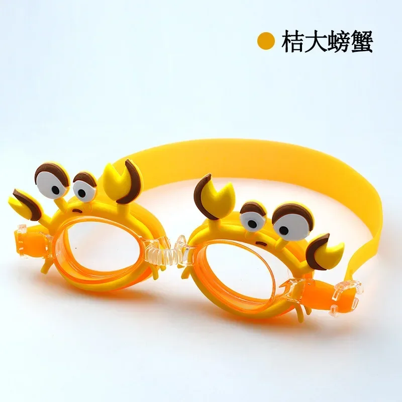 Lunettes de natation en silicone pour enfants, bandages souples réglables, élastiques et étanches, équipement de piscine pour filles, dessin animé mignon: Bourgogne