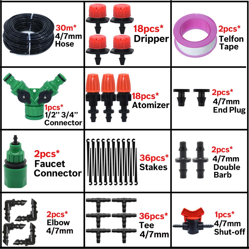 KESLA 5M-35M Micro Irrigazione a goccia Kit di Irrigazione Automatico Giardino Prato Serra Sistema di Irrigazione e Atomizzatore Gocciolatore Regolabile: Navy Blu