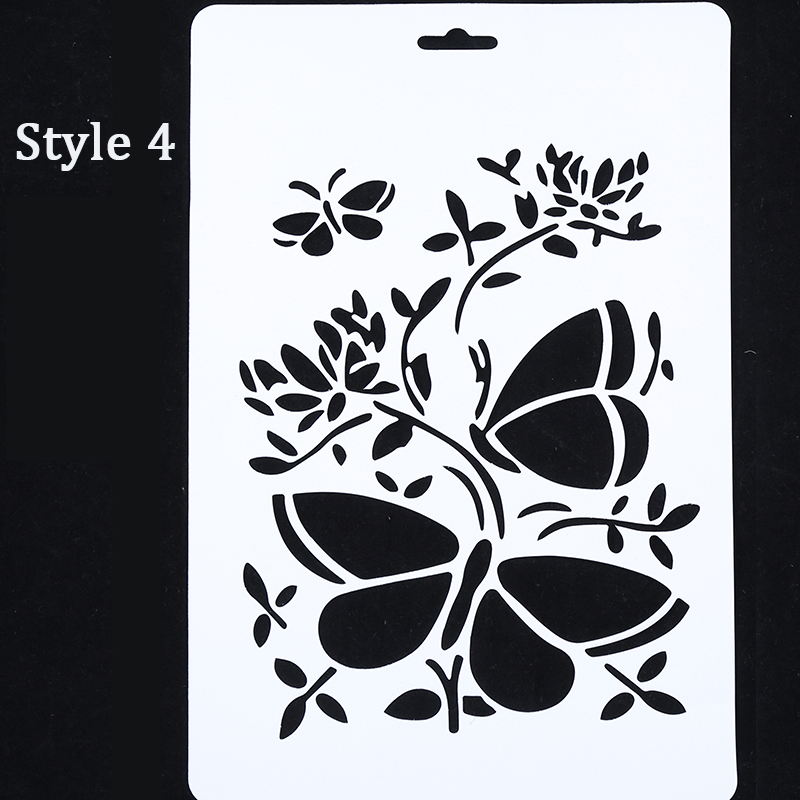 10Pcs Drawing Painting Stencils Scale Template Set 8.3 X 11.7 inch, Plastic Shape Scrapbook Stencils Graphics Stencils for Child: Style 5