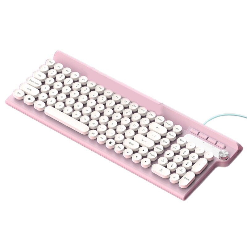 Clavier filaire L3 102 touches, , ABS, étanche, pour ordinateur PC de jeu, PC portable, blanc/rose/noir: black
