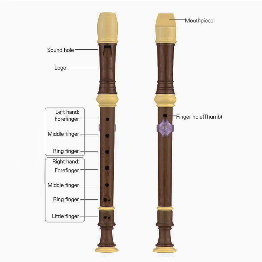 8-Hole Soprano Recorder Clarinet Sound Easy Adjustable Non-toxic Eight Hole Treble Flute Wood Grain Clarinet