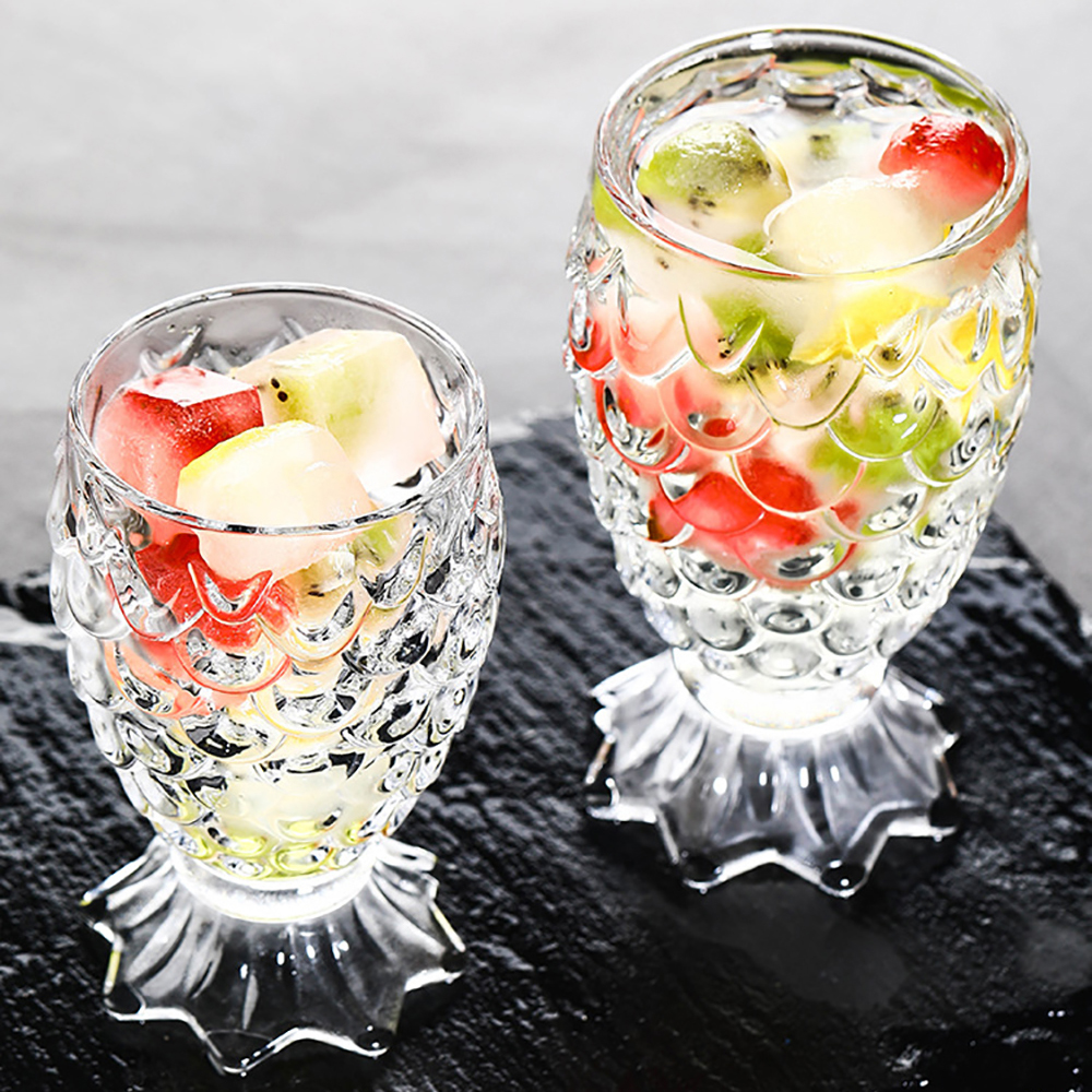 Preget fiskehalevin miljøvennlig kopp blyfri glasskrus gjennomsiktig juice cocktaildrikke konjakk dessertglass