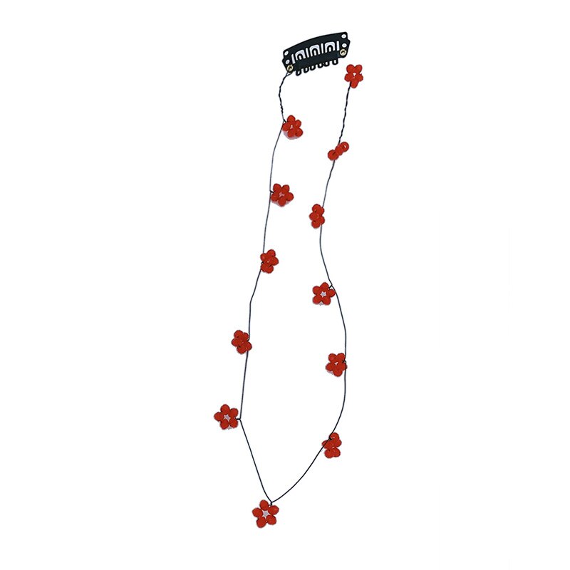 25-36cm/ lots hår tofs blomförlängning hårstrån lång kedja peruk dekoration fest smink hår styling accessoarer: Röd blomma 36cm