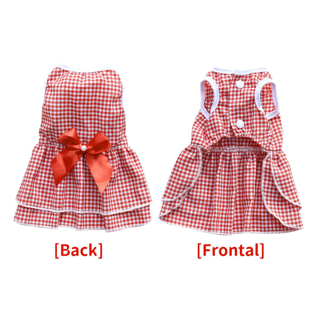 Pet Skirt Dogs And Cats Plaid Dress Skirt Bow Tie Skirt Dog Dress Cute Pet Clothing Pets Puppy Medium Large Dog
