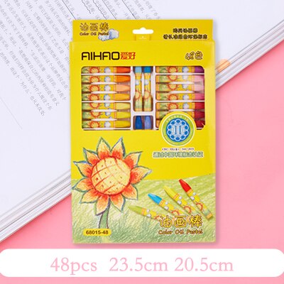 8/12/24 Colors Hobby Oil Pastel Toddler Baby Paintbrush Children Crayon Safety Suit Color Paint Pen Sunflower Stationery Crayon: 48colors