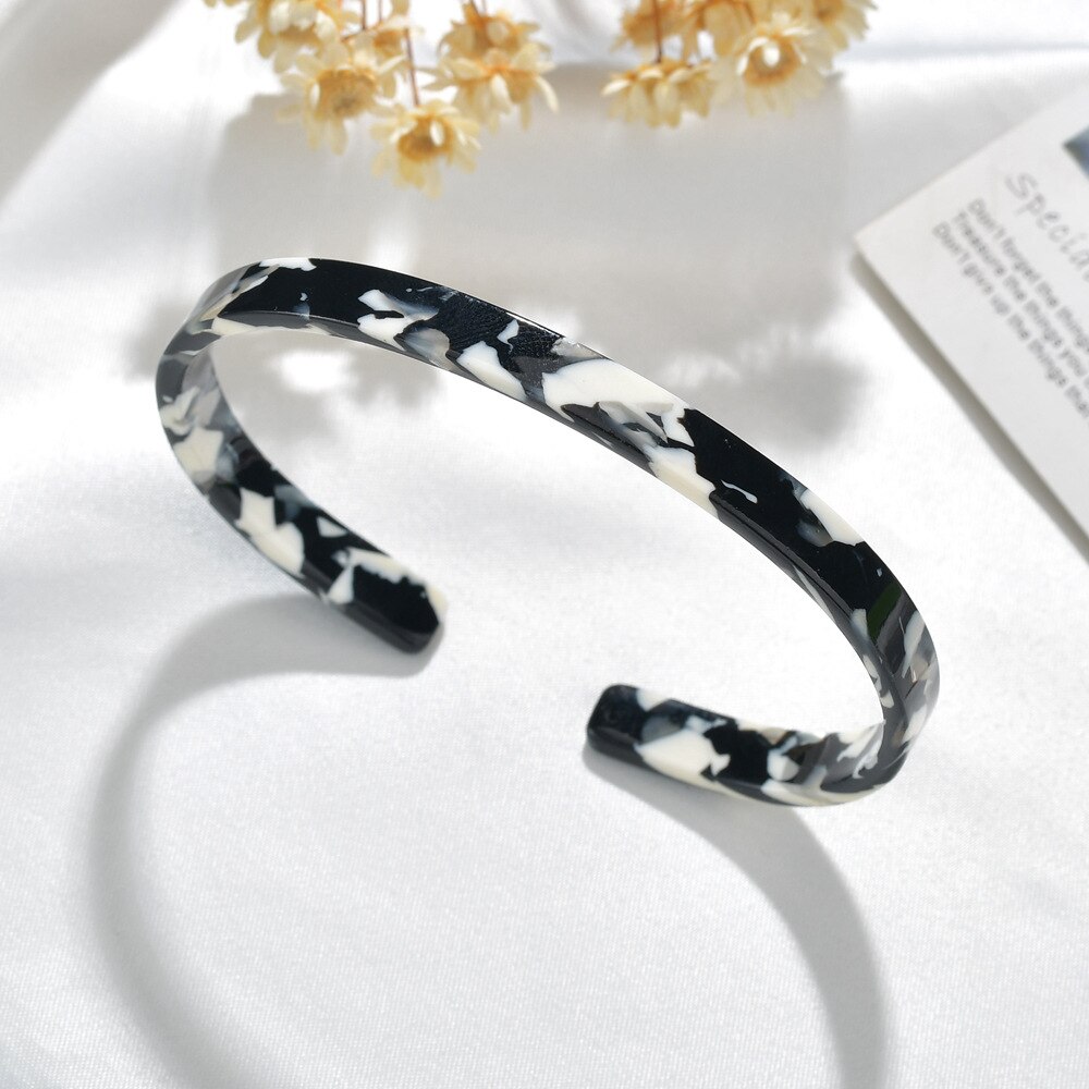 Acrylic Leopard Resin Bangles Bracelets for Women Girls Colorful Cuff Open Bangles 6mm Width Jewelry Party: 01