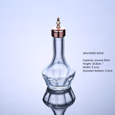 Botella de vino de absenta amarga, botella de medicina de barman de cristal, aparatos sin plomo, herramientas de Bar, Mini Almacenamiento de esencia de vidrio: 30ml rose gold