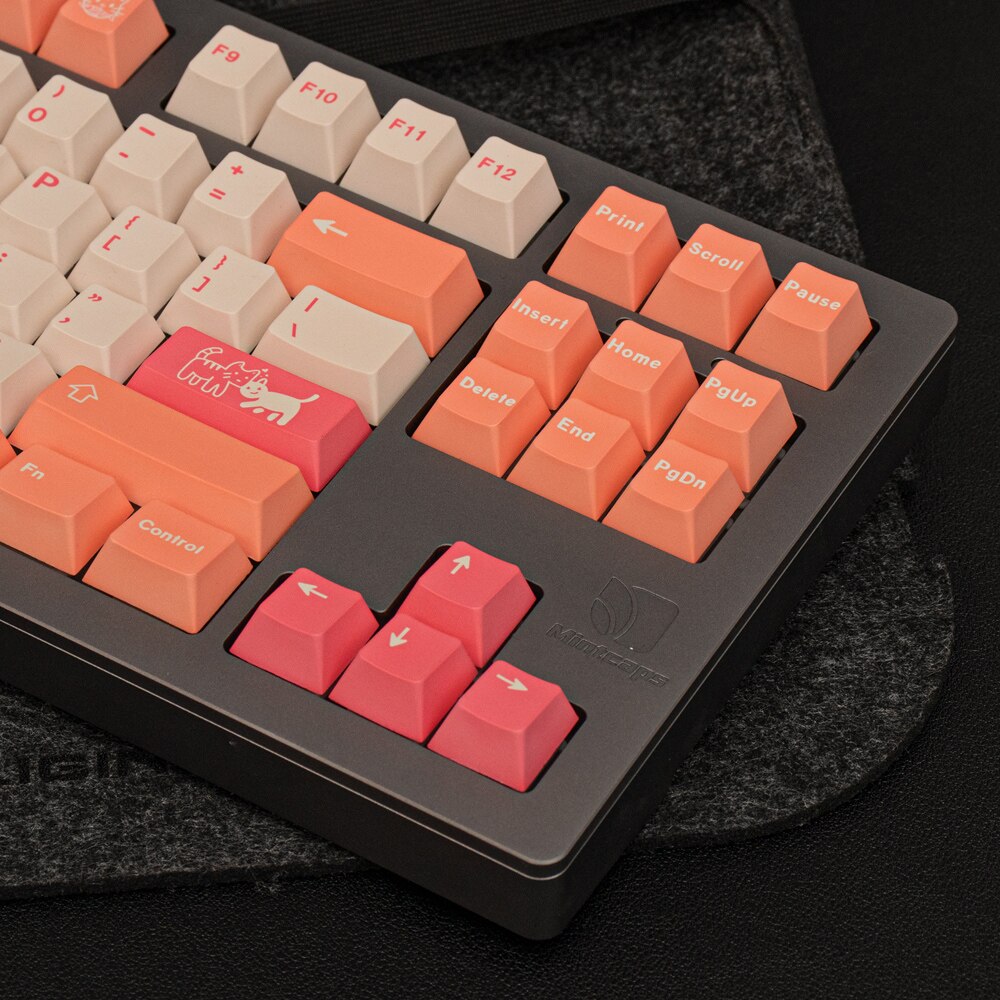 Pbt 137 key clone gmk orange boi keycaps cherry profile dye-sub mekanisk tangentbord keycap för mx switch med 6.25u 7u blanksteg