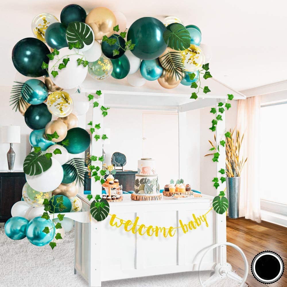 Jungle thema safari groene ballon slinger boog achtergrond palmbladeren klimop slinger neutrale verjaardagsfeest ballonnen benodigdheden