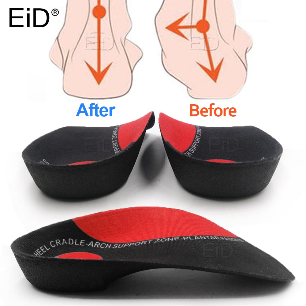 EiD-plantillas ortopédicas para pies planos graves, zapatos ortopédicos para el dolor de talón, fascitis Plantar, unisex, 3/4