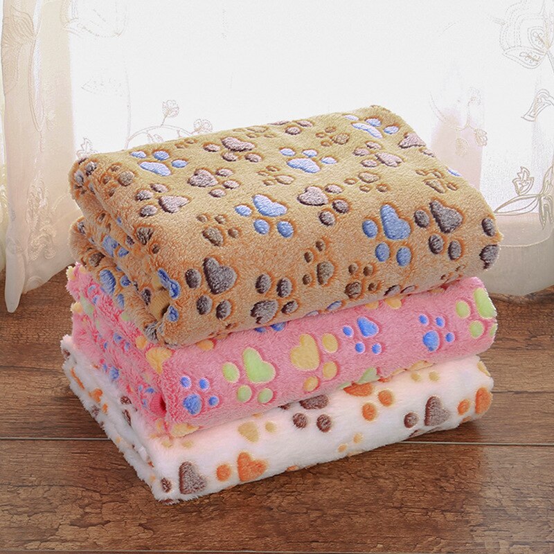 Pet Soft Flannel Thickened Fleece Pad Pet Blanket Bed Mat For Puppy Cat Sofa Cushion Home Rug Warm Sleep Mattress Pet Supplies