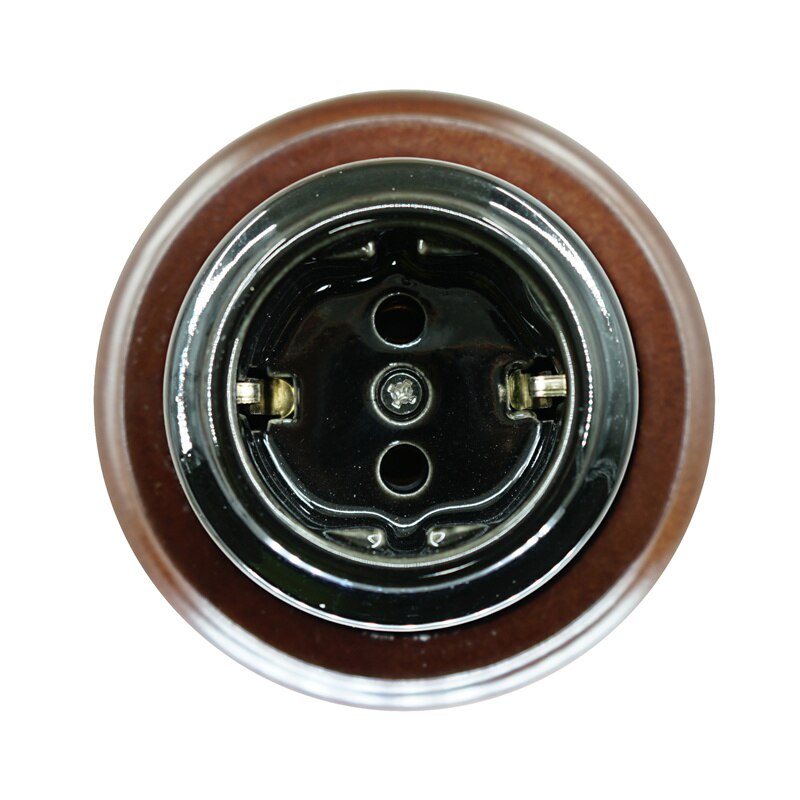 Retro porcelain switch ceramic rotary switch porcelain light switch With Wooden Frame: Black