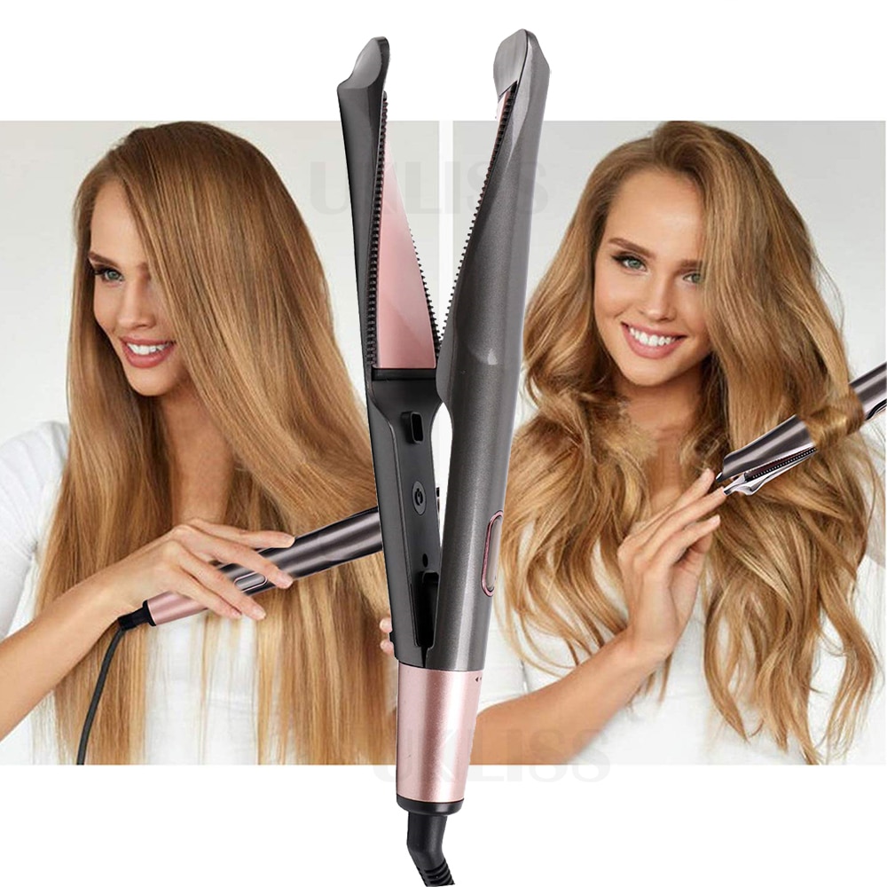 Bigoudi 2 en 1 pour femmes, pince à cheveux, fer à friser