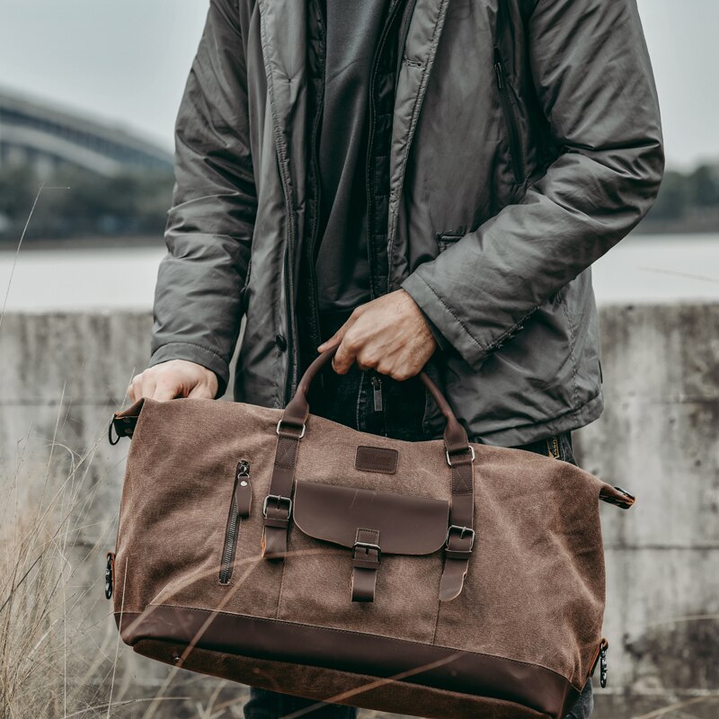 Vintage Casual Mannen Reistassen Mannelijke Outdoor Grote Capaciteit Tas Canvas Handtassen Plunjezak Weekender Bag Reizen Man
