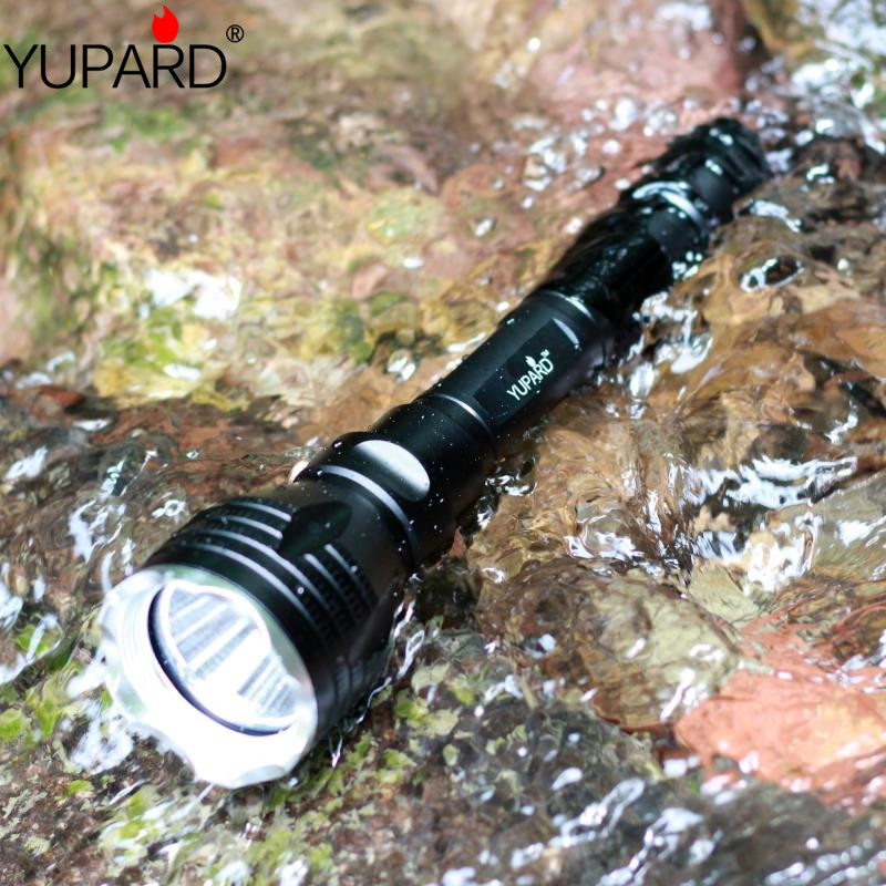 YUPARD Underwater diver Flashlight Torch XM-L2 T6 yellow light Lamp Waterproof diving 100m+18650 rechargeable battery+charger