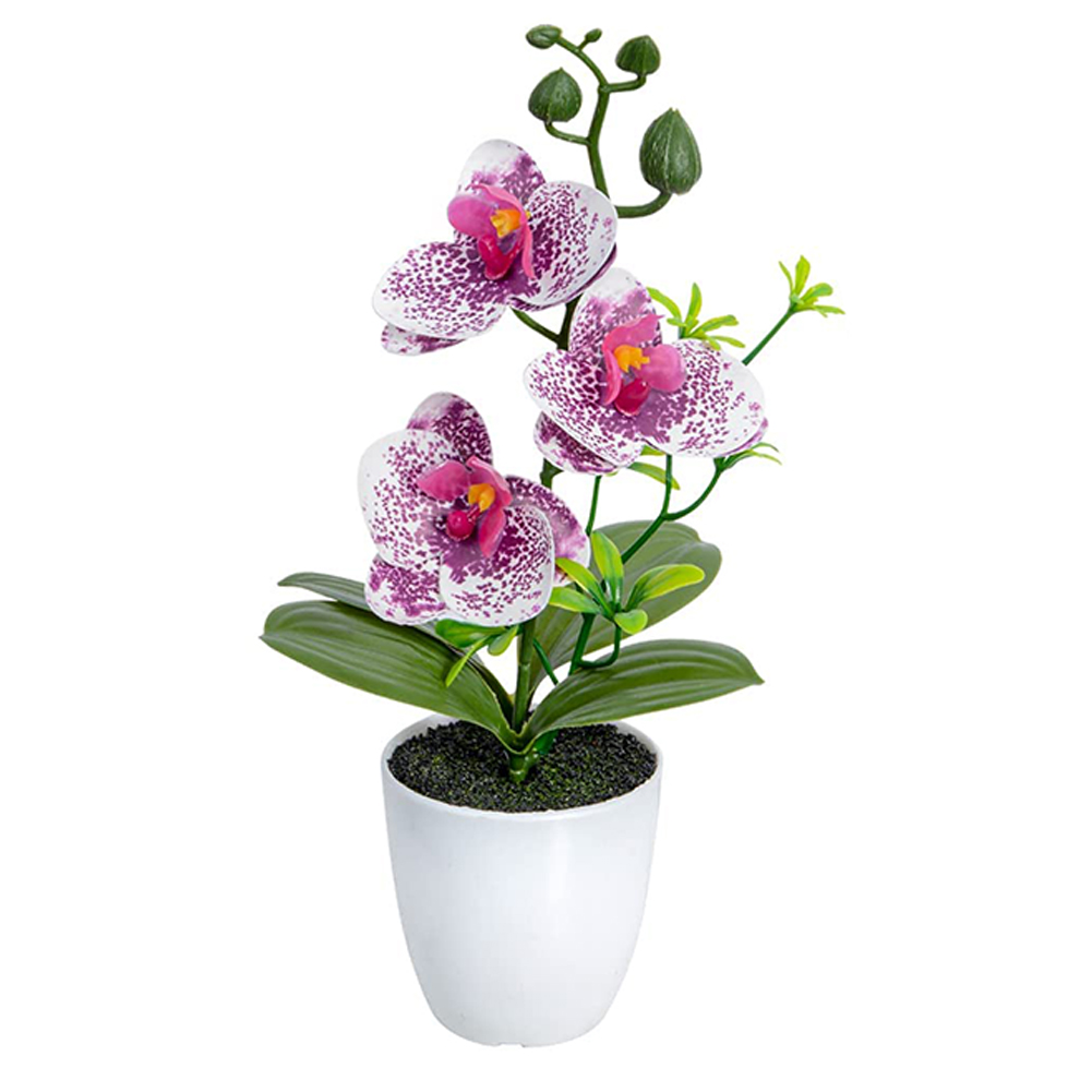 Fleur d'orchidée artificielle, fausses plantes d'orchidées, Phalaenopsis bonsaï, en pot pour l'extérieur et l'intérieur, pour le bureau, la maison, la fête de mariage, décoration intérieure