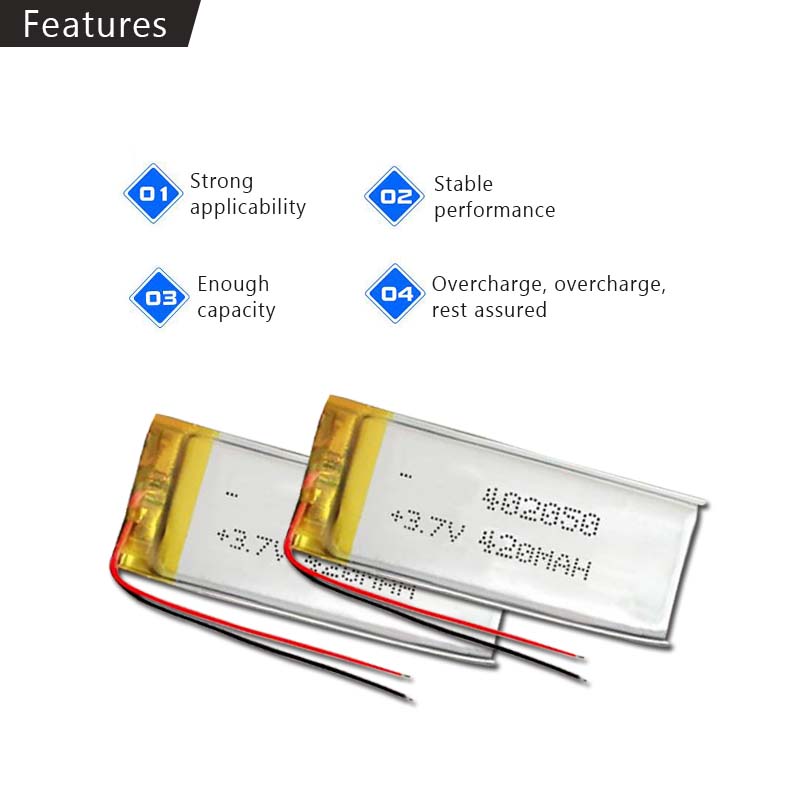 3,7 V Lipo células 402050, 420mah batería recargable de polímero de litio para MP3 DVR con GPS para coche grabadora Bluetooth auriculares de baterías