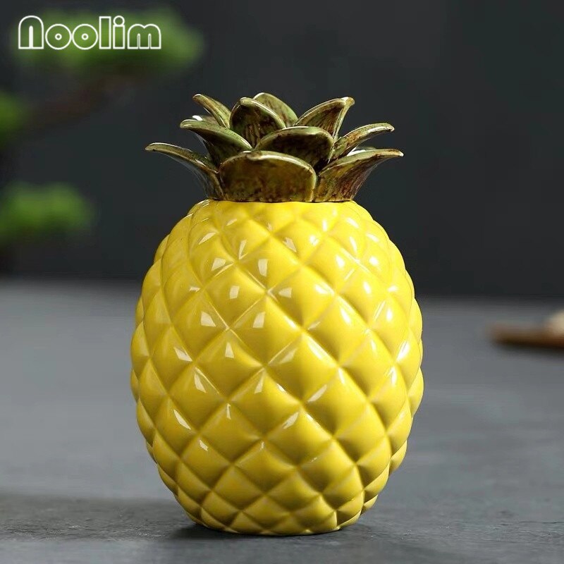 Kreative Ananas Tee Caddie Keramik Obst bilden Versiegelt Tee Blatt Lagerung Panzer Mini Pu'er Tee Kasten Teehaus Ornament: B