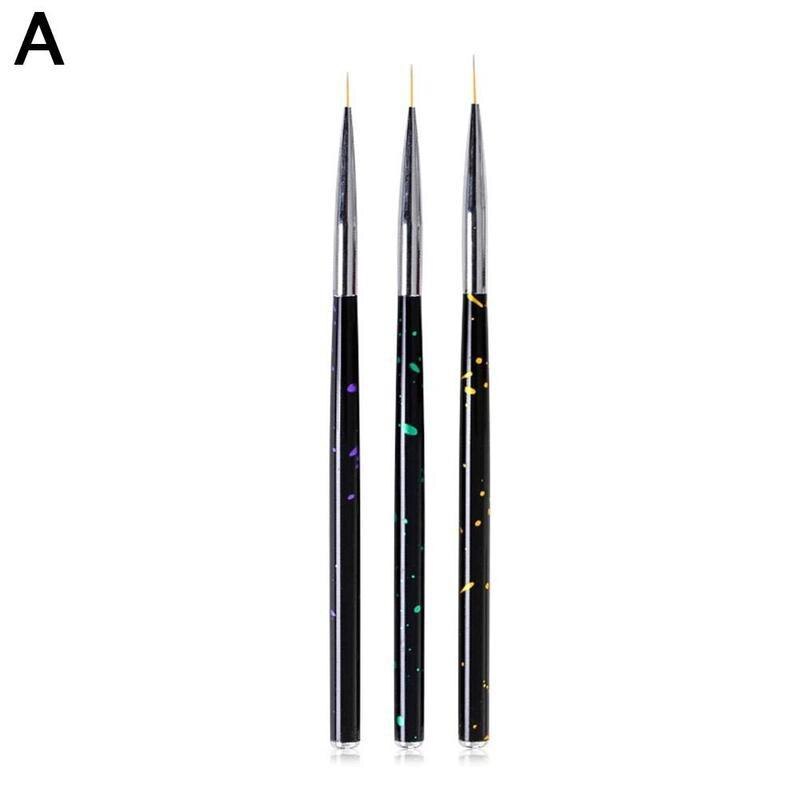 3pcs/set Sequins Nail Drawing Pen Nail Art Acrylic French Painting Brush Flower Stripes Lines Diy Manicure Tool Paint Pen: Plum