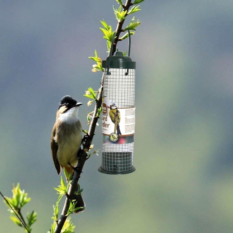 Outdoor Hanging Bird Feeder Plastic Green Wild Bird Peanut Seed Nut Feeder Hanger Bird Supplies Standing Feeder Tableware