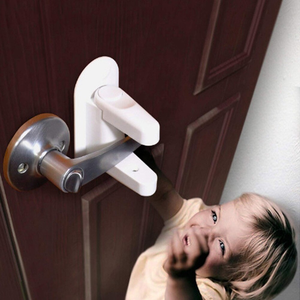 Child Security Window Door Sash Lock Practical Plastic Kids Safety Multi-functional Anti-collision Lever Handle Sweep Latch