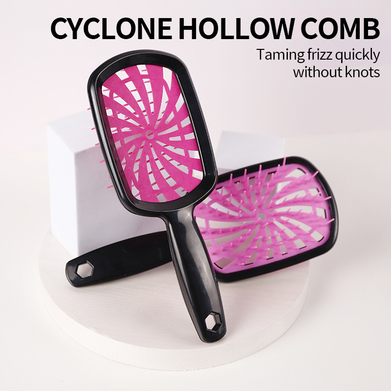 1 cepillo para desenredar ancho, peine para peluca, peine para masaje del cuero cabelludo, peine antiestático para desenredar el cabello húmedo o seco de doble uso, cepillo para el cabello hueco