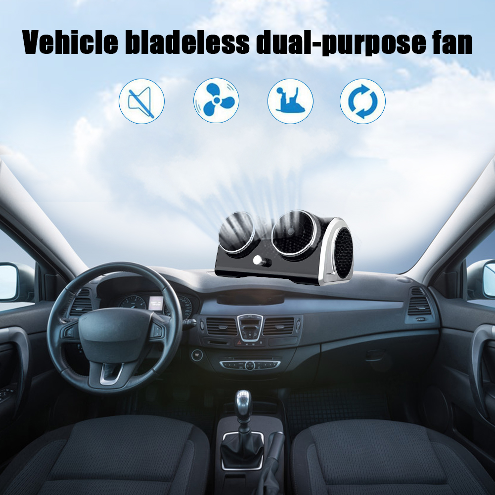 12/24V Car Bladeless Electric Car Cooling Fan Motor Cooling Portable Desktop Cooler for Vehicle Truck Rv Suv Boat Accessory