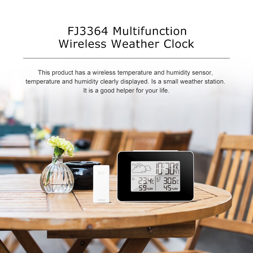 Forecast Clock Alarm Digital Watch Wireless Sensor Temperature Humidity Forecast Snooze Table Clocks DCF Weather Station Home