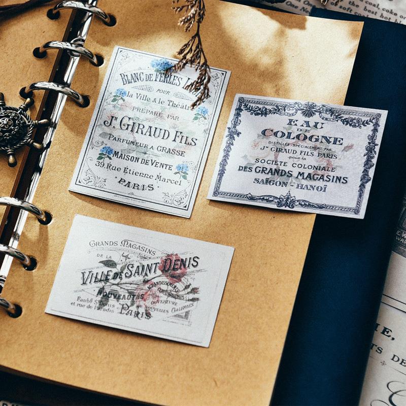10Pcs Vintage Français Étiquettes Billets Autocollants - DIY Artisanat Scrapbooking Album Junk Journal Planificateur Décoratif
