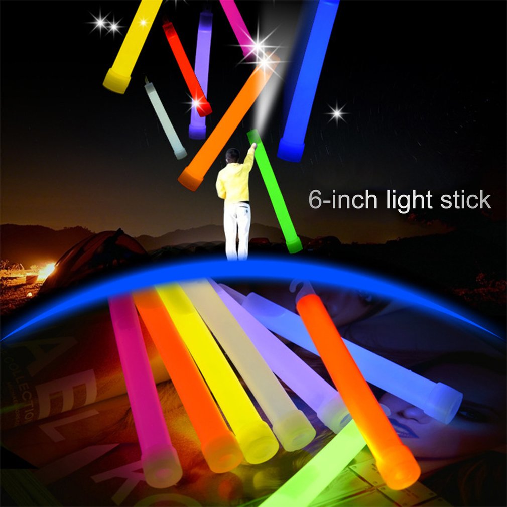6 inch Glowing Stick Chemical Glow Stick Light Stick Outdoor Camping Emergency Lights for Party Christmas Decoration