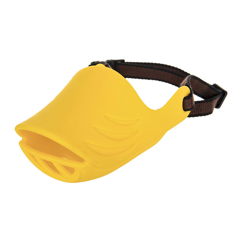 Muselière en Silicone pour petit chien, confortable, sécurisé, Anti-aboiement, pour animal domestique, Corgi, teckel, Shih Tzu Teddy: M / YELLOW