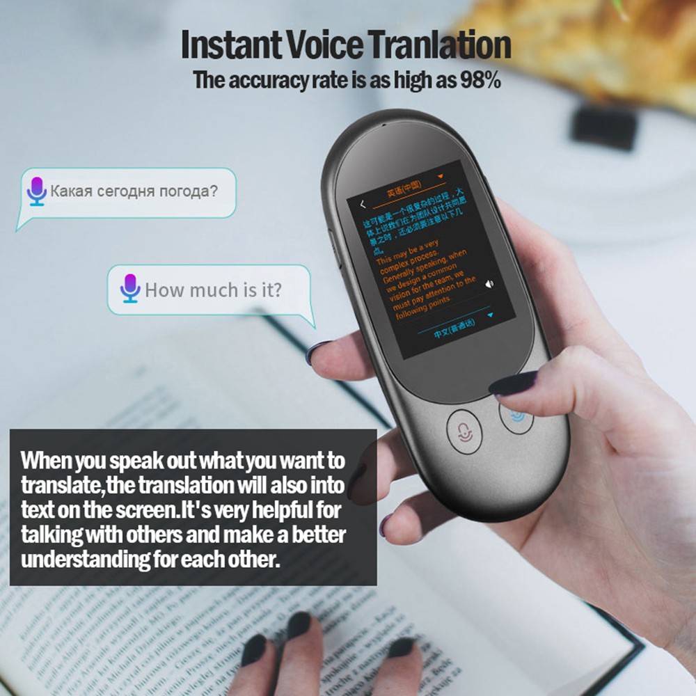 Portable Multi Languages Offline Voice Translator F1 Camera 2.4 inch Screen Real Time Instant Two-Way 65 Languages Translation