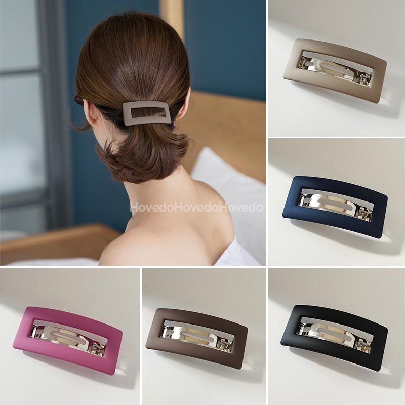 Koreaanse Matte Snap Haar Clips Elegante Haarspelden Paardenstaart Houder Haar Klauw Voor Vrouwen Meisjes Haarspelden Mode Haaraccessoires