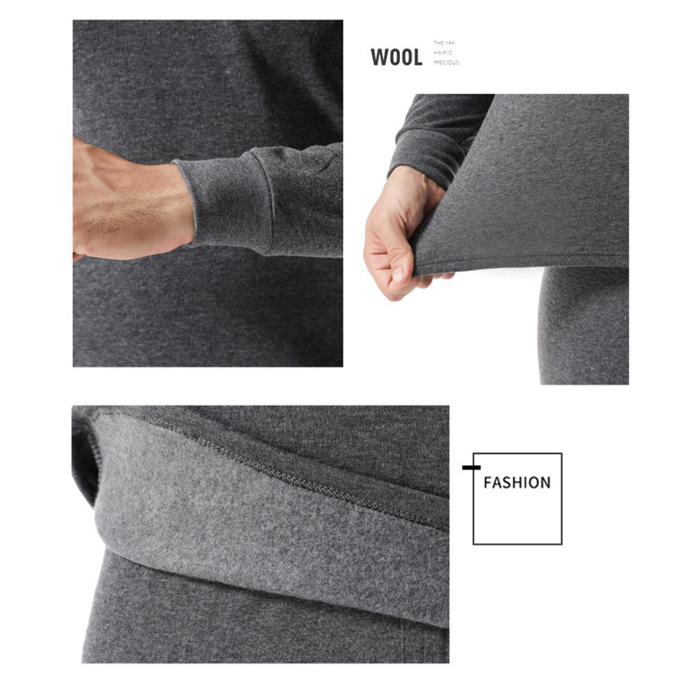 Conjunto de ropa interior térmica para hombre, conjunto de Calzoncillos largos con forro polar suave, parte superior e inferior, ropa térmica para clima frío de invierno